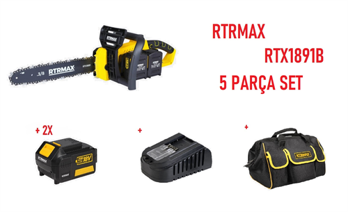 Rtrmax 5 Parça Akülü Ağaç Motoru Seti RTX1891B+RTX1808+2X RTX1804+RTX1004 ÇantaElektrikli Ağaç Motorları